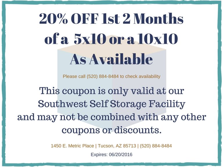 Southwest coupon 6.20 Jordan Self Storage